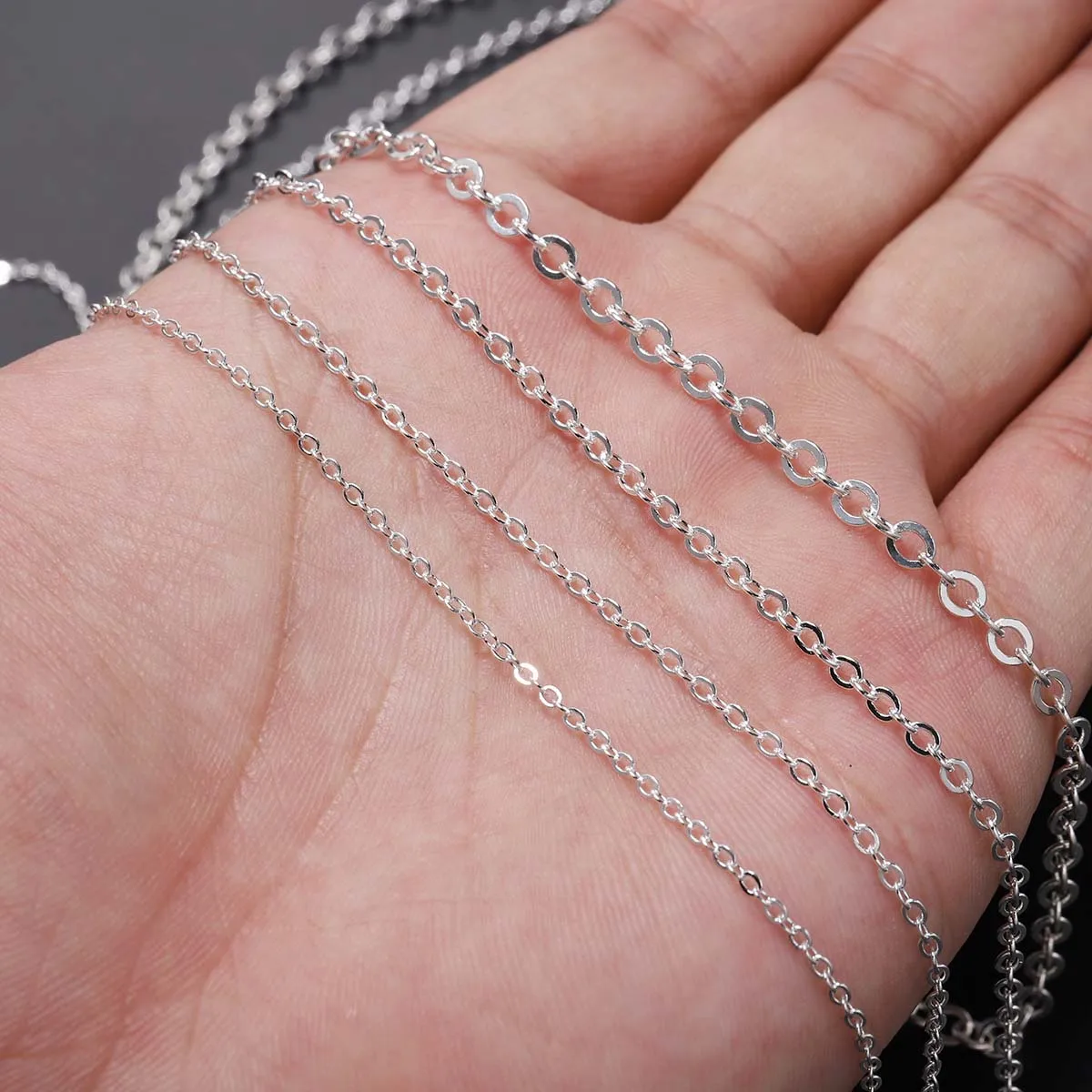 5M 1,5-2,5mm Kupfer Oval Link Halskette Kette Vergoldete Kette Für Schmuck Machen Erkenntnisse DIY Materialien Liefert Großhandel – Detail 13