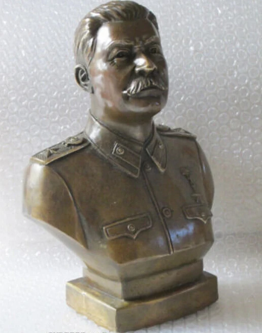 916+++ 1" Вестерн арт бронзовая Медная скульптура Иосиф Сталин бюст статуя