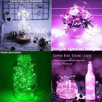 

12 Led Coppers Filament String Led Light Remote Control Wedding Party Xmas Decor Led String Fairy Lights Home Decoration Light