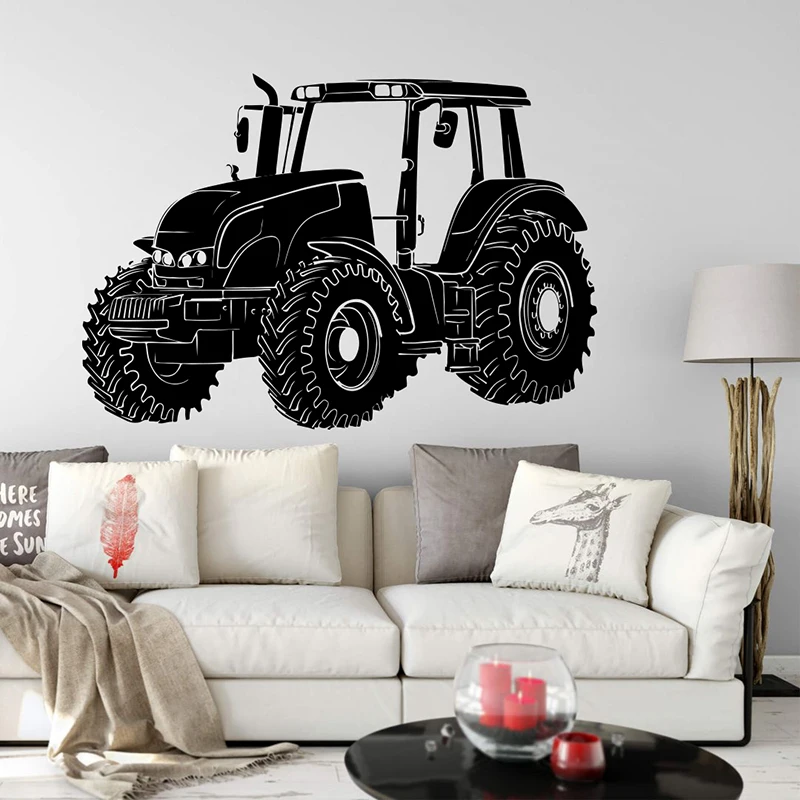 Large Tractor Truck Farm Wall Sticker Kids Room Bedroom Tractor Car Farmhouse Wall Decal Playroom Vinyl Decor (1)