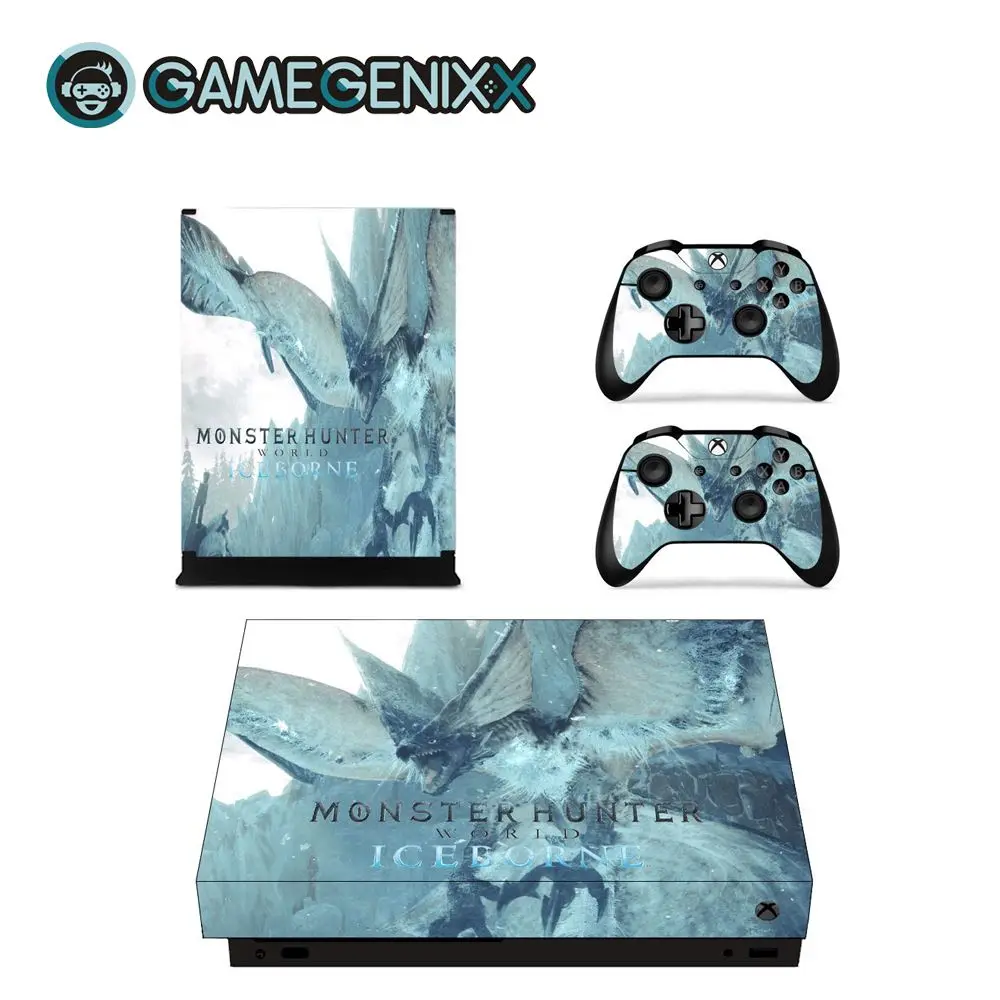 GAMEGENIXX виток винилопласта с наклейкой для консоли Xbox One X и 2 контроллера-Monster Hunter - Цвет: Monster Hunter