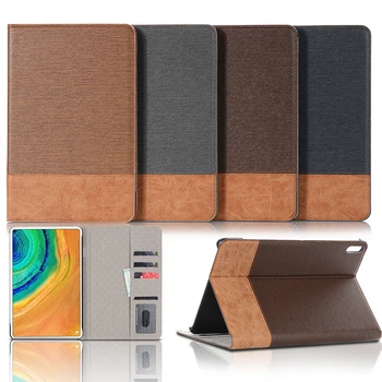

Case For Huawei MediaPad M5 Pro 10 10.8 CMR-AL09 CMR-W09 CMR-W19/AL19 Cover Funda Tablet Leather+Cloth Surface Card Wallet Skin