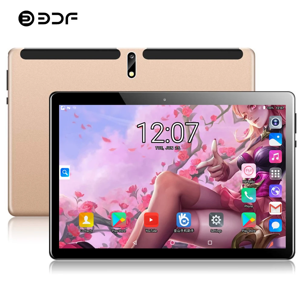 BDF, новинка, 10 дюймов, Android 9,0, планшетный ПК, 8 ГБ/128 ГБ, две sim-карты, 4G, LTE, 1280*800, ips, 2.5D экран, две камеры, десять ядер, планшеты