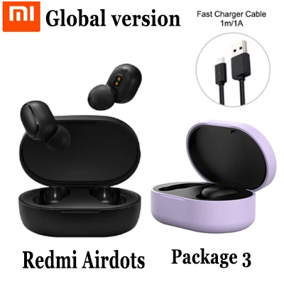 Оригинальные наушники Xiaomi Redmi Airdots Bluetooth 5,0, TWS, настоящие Беспроводные наушники с управлением ии, наушники с микрофоном - Цвет: GB add Case style 3