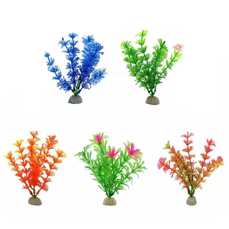 Artificial Aquatic Plants 16 Pcs Large Aquarium Plants Plastic Fish Tank Decor Y1AB