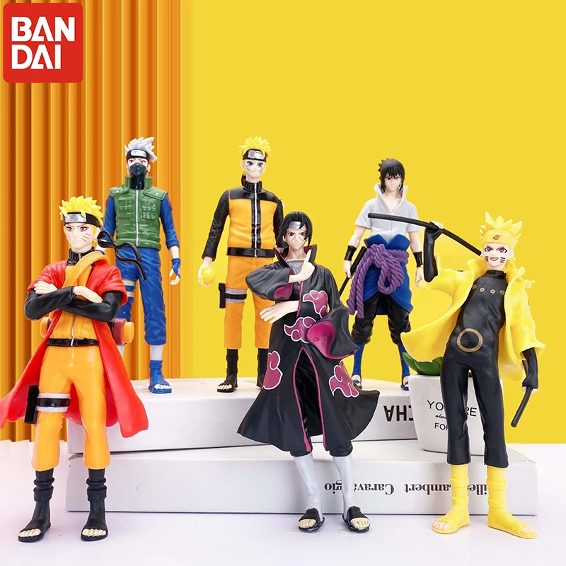 

Bandai 6pcs/set Anime Naruto figure 17cm Narutos Sasuke Kakashi Uchiha Itachi Action Figure Model Collect Ornaments Toys