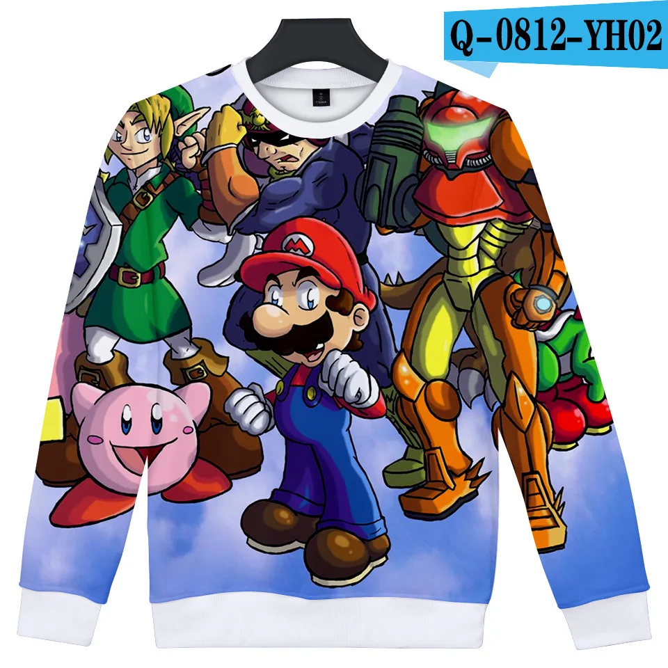 Футболки Super Mario Bros для детей 8-20 лет, модный свитер для маленьких девочек, пуловер, футболка с длинными рукавами для мальчиков-подростков повседневные топы