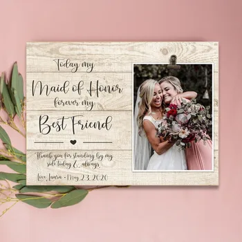 

Maid of Honor Picture frame, personalized wedding bridal photo Clip Frames, wedding gift for bridesmaid and maid of honour idea