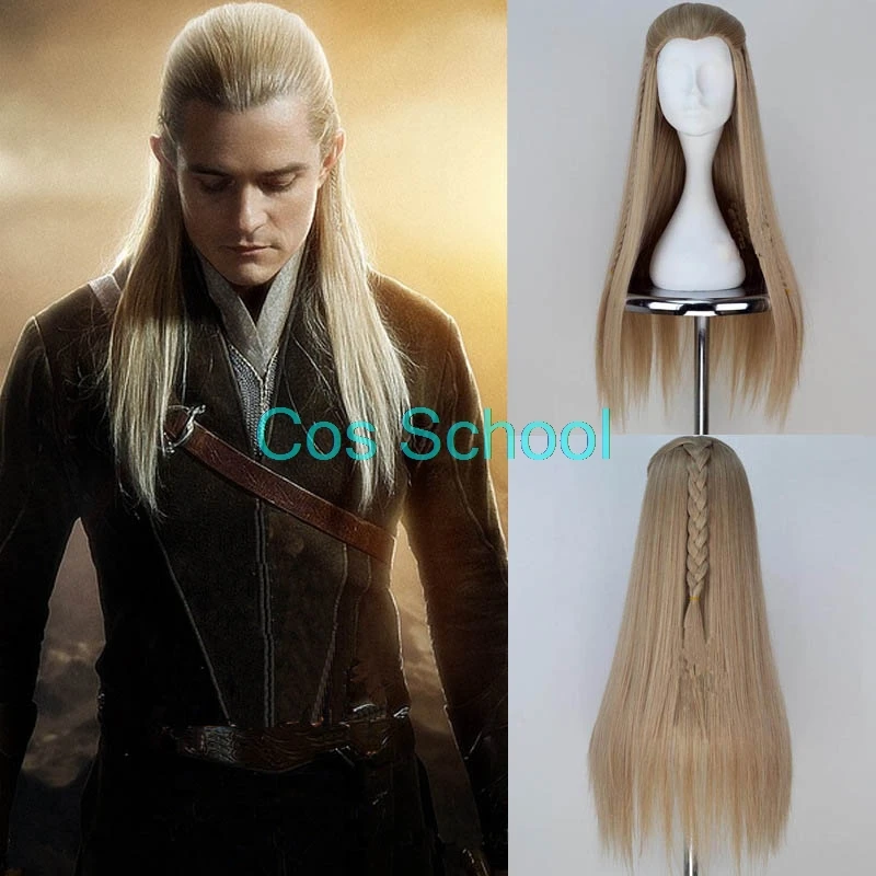 Cos School The Hobbit Legolas косплей парики Зеленый лист маленький Скорпион длинные прямые
