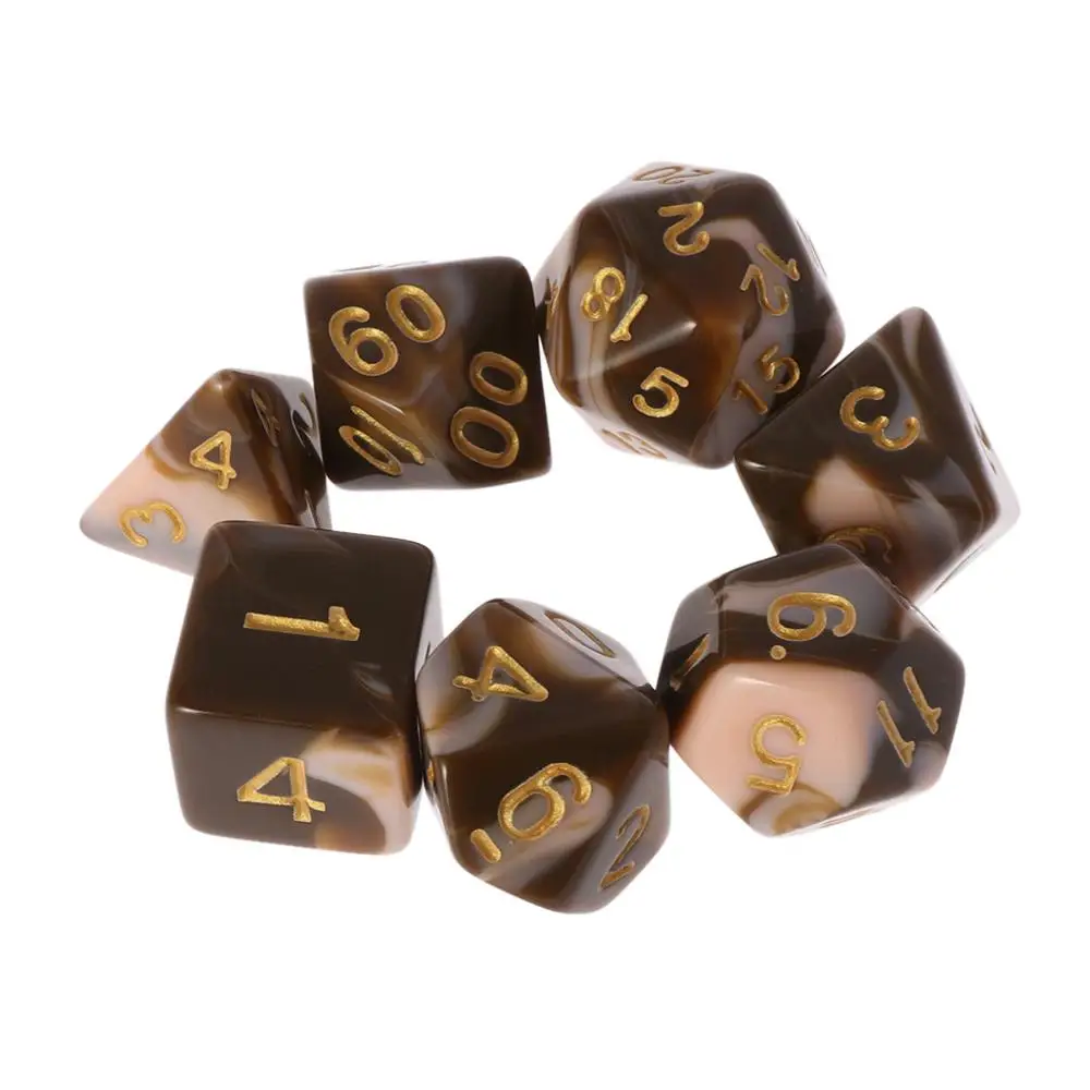 7 шт./компл. игральные кости D4 D6 D8 D10 D12 D20 для D & ролевой игры Poly|Кубики| |