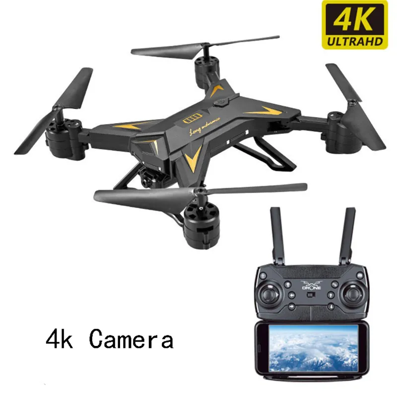 4k camera-black Радиоуправляемый вертолет Дрон с камерой HD 1080P wifi FPV RC Дрон Профессиональный складной Квадрокоптер 20 минут батарея - Цвет: 4k camera-black