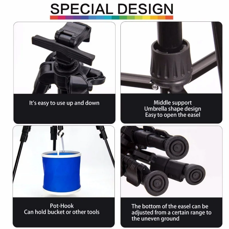 Metal Easel for Artist Painting Sketch Weeding Easel Stand Drawing Table Box Oil Paint Laptop Accessories Painting Art Supplies