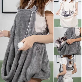 

Cats Sleeping Bag Holding Apron Pet Carrier Bag for Kitty Kitten Fleece Puppies Small Pets Holder SP99