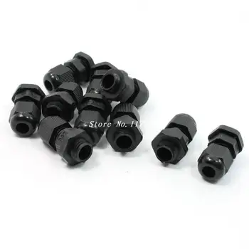 

10 Pcs PG7 Black Plastic IP67 Cable Glands Connectors 11mm Dia Thread