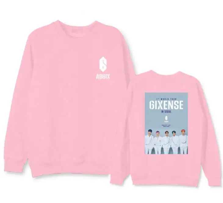 Ab6ix world tour 6ixense одинаковые толстовки с круглым вырезом и фотопринтом для всех членов kpop унисекс флисовый/тонкий пуловер Толстовка