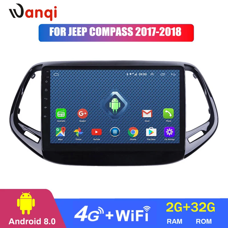 Автомагнитола с 9 дюймовым сенсорным экраном Android 8 0 2 + 32 ГБ 4G 3G Wi Fi netcom 2.5D для Jeep