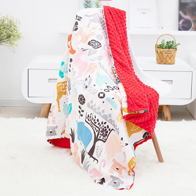 

Baby Blanket Cotton cartoon can be washed cart blanket Wind-proof multi-function Baby quilt Trolley sleeping mat Foldable