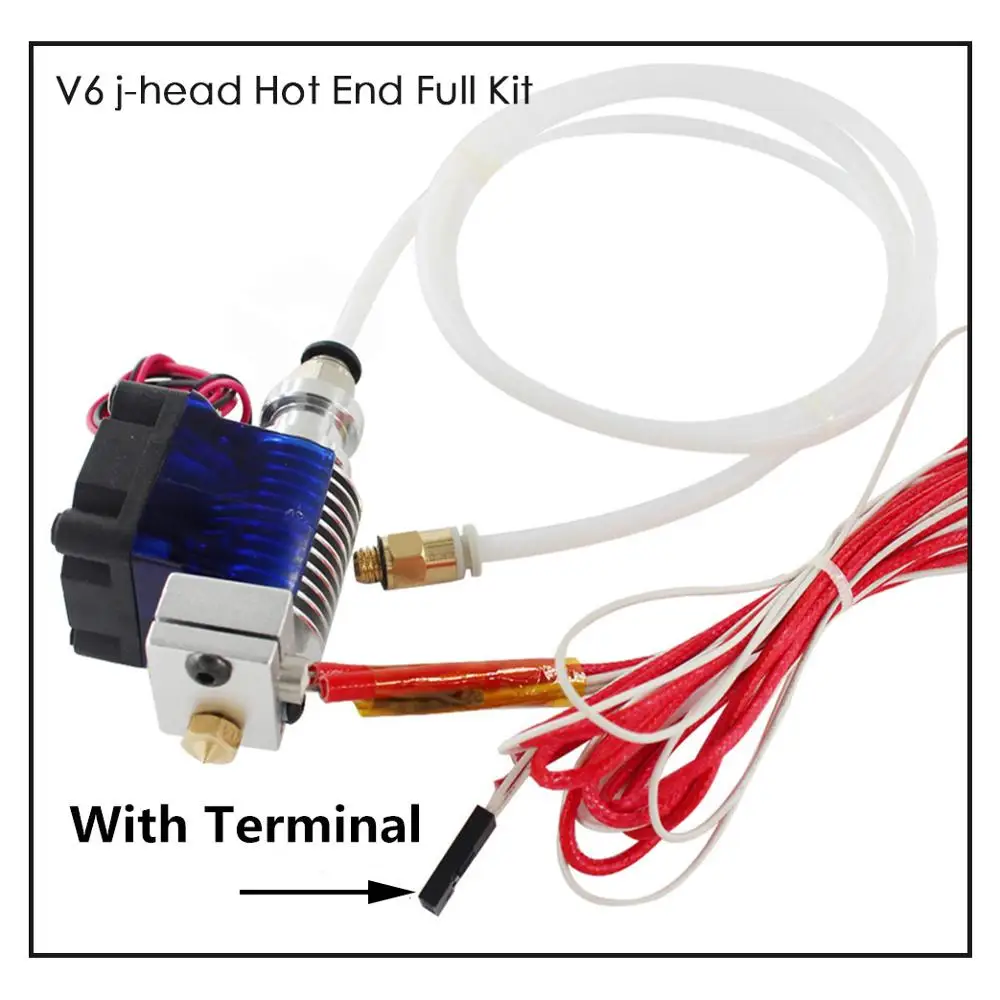 

3D Printer Parts E3D V6 Hotend Kit 0.4/1.75MM J-head Remote extruder 12V 24V with Cooling Fan tube