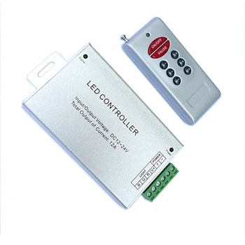 

RGB LED Controller Dimmer DC12V-24V 12A 3 Channels 8 Keys Wireless RF Remote Control Aluminum Shell for LED Strip Lights