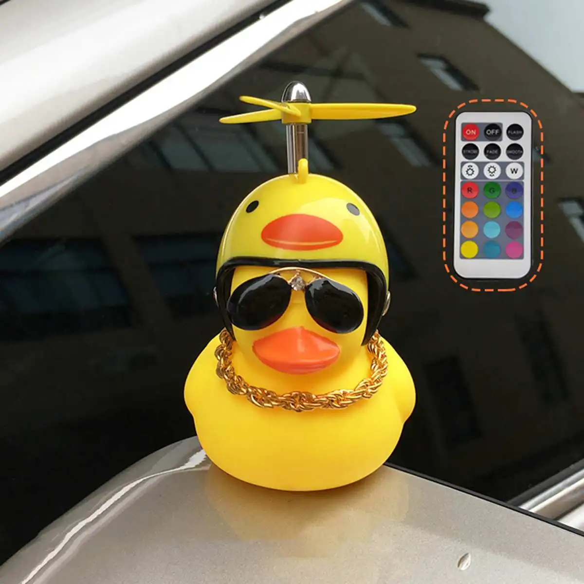 Chick helmet Велосипедный автомобиль магниты колокольчик сломанный ветер маленькая Желтая утка дистанционное управление MTB дорожный велосипед Мотор шлем езда светильник аксессуары - Цвет: Chick helmet
