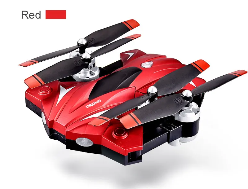 RC беспилотный летательный аппарат с Камера HD и поддержкой Wi-Fi FPV RC Квадрокоптер с режимом headless складной Дрон удержания высоты 1080P Камера селфи Дрон - Цвет: No Camera Red