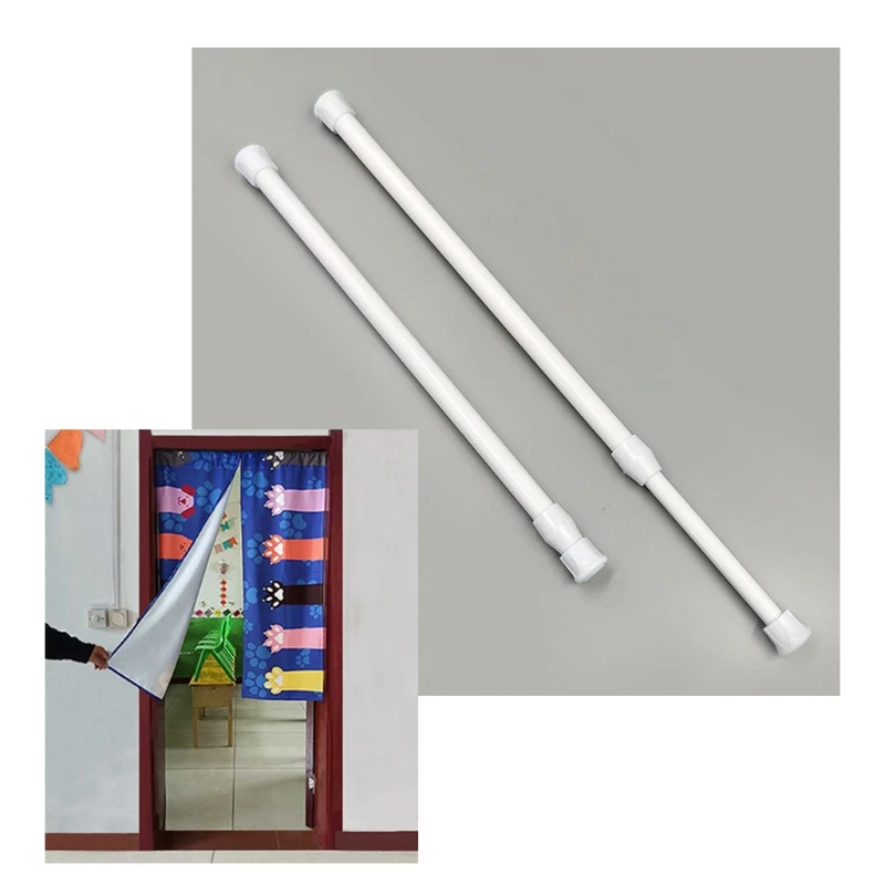 2024 New 4Pcs/Set Japanese Window Door Curtain Adjustable Tension Rods Cupboard Shower Curtains Security Bars Locks for Kitchen