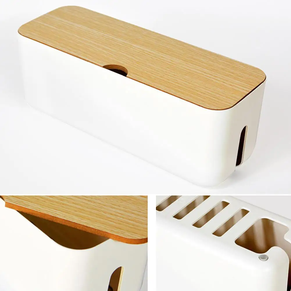 canvas storage boxes Cable Storage Box Power Strip Wire Case Anti Dust Charger Socket Organizer Network Line Storage Bin Charger Wire Management fabric storage cubes