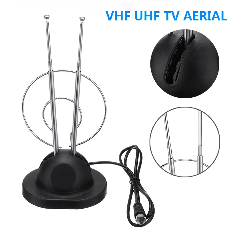 Комнатная цифровая ТВ антенна с кроличьими ушками усилитель сигнала HD TV/VHF/UHF