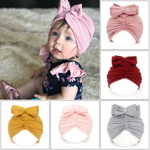 in cotone elastico Berretto per neonato turbante con nodo morbido per  bambini Casue Prima infanzia Abbigliamento e scarpine berjaya.edu.my