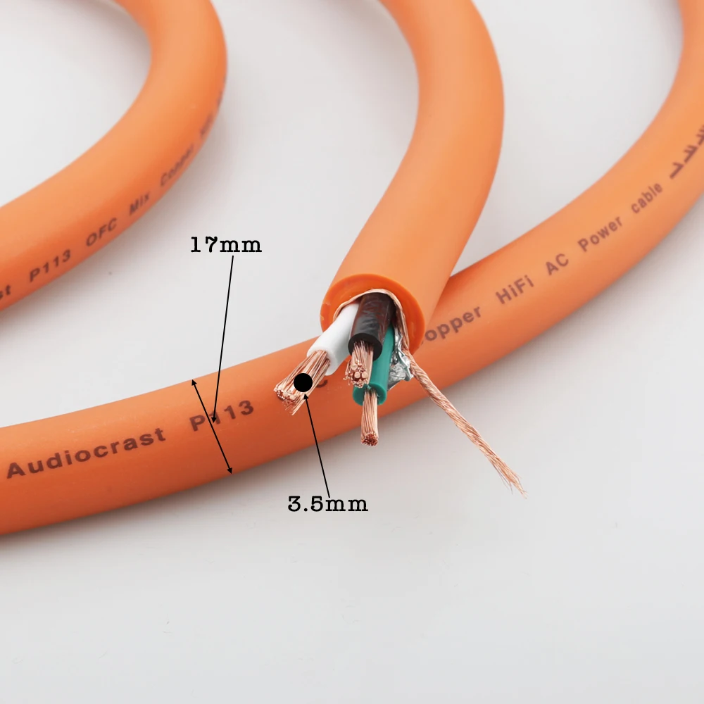 

Audiocrast P113 6N OFC HIFI Hi End Audio Powerline Amplifier Power Cable Signature Edition Power Wire Cord for Hifi Preamp