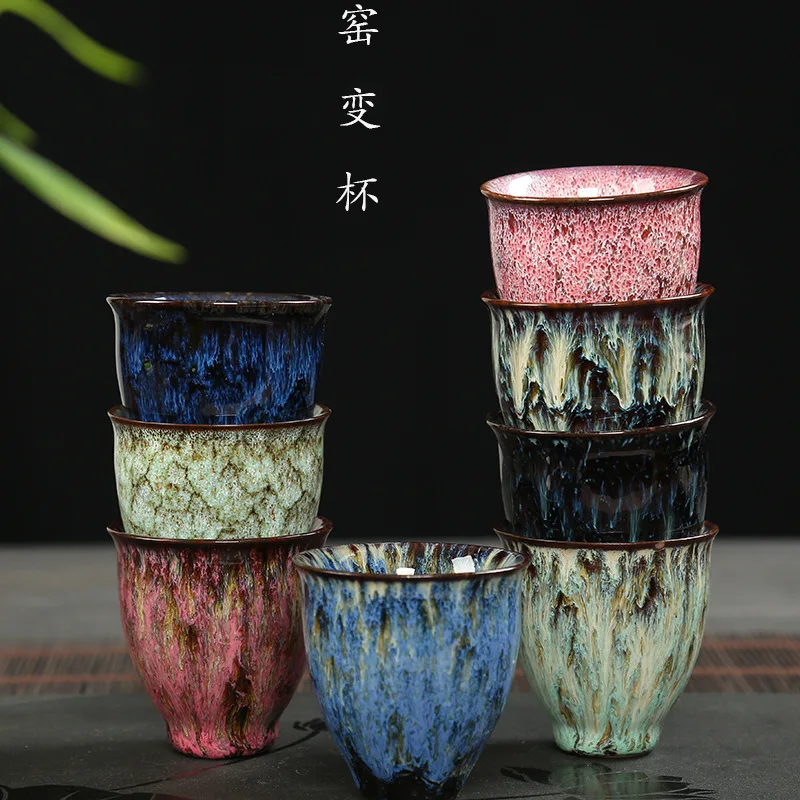 6 шт./компл. 75 мл кунг-фу чайная чашка Tianmu глазурь керамика чайная чашка чайная чаша