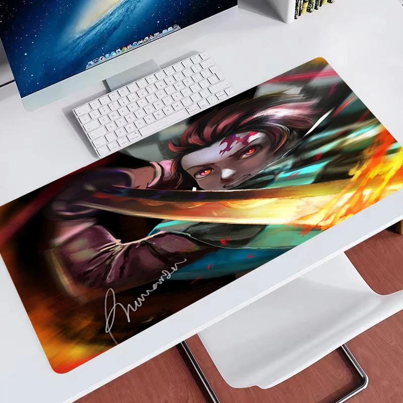XL Anime Demon Slayer Mousepad HD Printing Computer Gamers Locking Lock Edge Mouse Pad XXL90x40cm Keyboard PC Desk Pad Csgo Pad