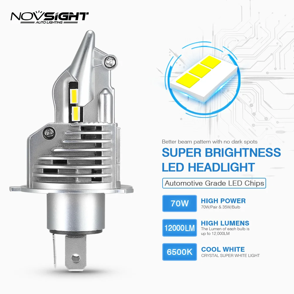 NOVSIGHT H4 светодиодный светильник H7 H11 H16JP 9005 9006 9012 P13 PSX24W PSX26W 50 Вт 10000LM 6500K|Передние
