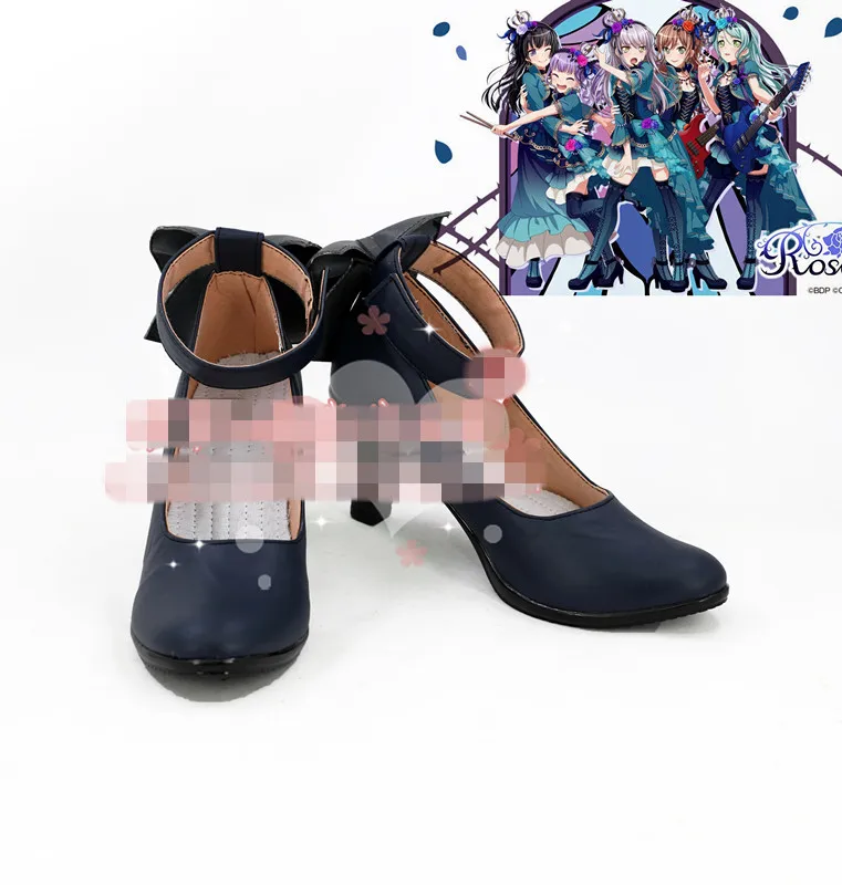 Аниме обувь для костюмированной вечеринки; обувь с надписью «Bang Dream»; Roselia; одиночная обувь Лолита; полноразмерная обувь