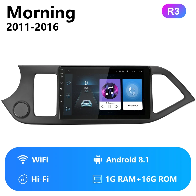 Android 8,1 2G+ 32G " 2Din автомобильный Радио Мультимедиа Видео плеер для 2011- KIA PICANTO Morning gps навигация головное устройство RDS DSP - Цвет: Wifi version
