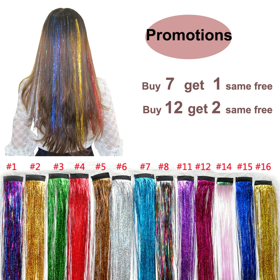 1pc Clips Sparkly Tinsel Hair Braids Twinkle Hair Extensions Girl Women Party Accessories Colorful Wig Hairpins Headdress Clips Aliexpress
