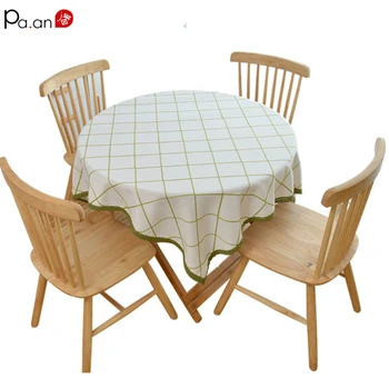 

New Pastoral Grid Tablecloth Solid Embroidery Lace Table Cloth Universal Table Cover Round Square Home Decorative Dropshipping