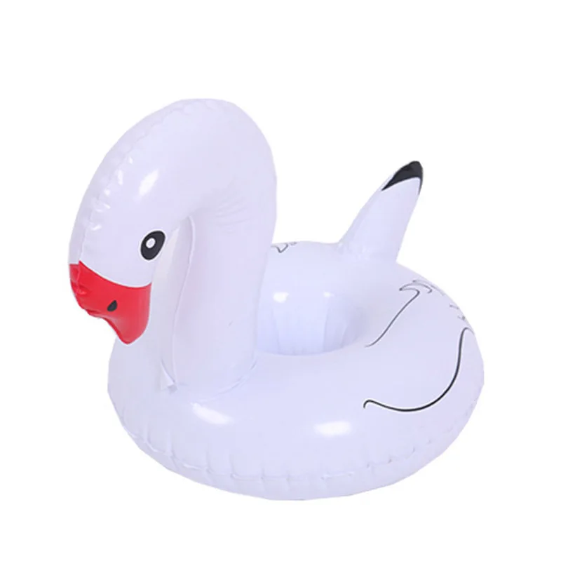 White swan 27x35cm Надувной мини-держатель для воды для бассейна, поплавок для напитков, пляжные игрушки для фестиваля, вечерние плавающие единороги, фламинго - Цвет: White swan 27x35cm