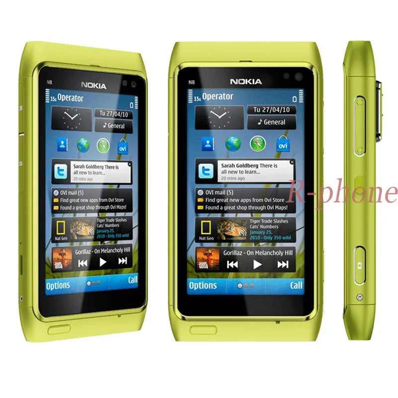 Мобильный телефон Nokia N8, 3g, wifi, gps, 12MP, сенсорный экран, 3,5 дюймов, разблокированный, 16 ГБ, n8, смартфон