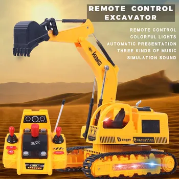 

Children's Simulation 5-Channel Electrica Remote Control Crawler Excavator Toy Toy Vehicles Diecasts Boy Kid Toys Gift Mini Car