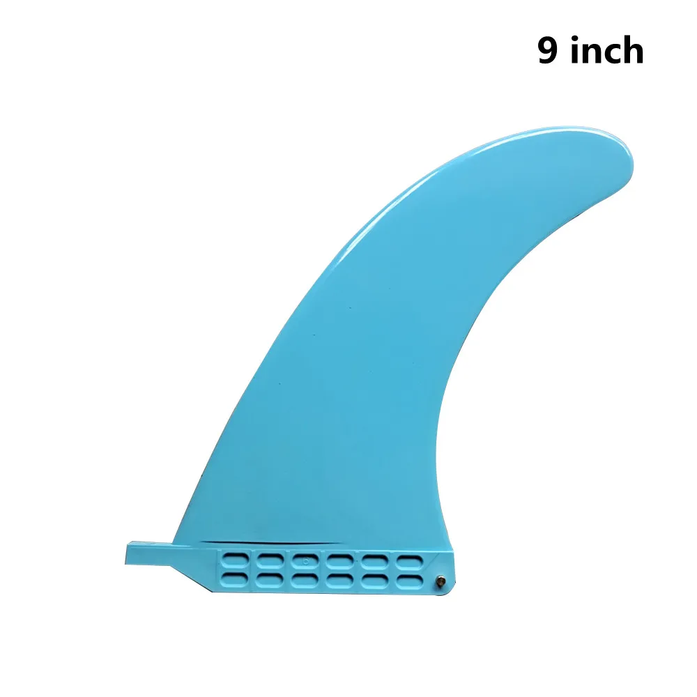 New Style Single FIn Blue/Yellow/Black/White 9 Length Center plastic Fins Long Board Fins  In Surfing