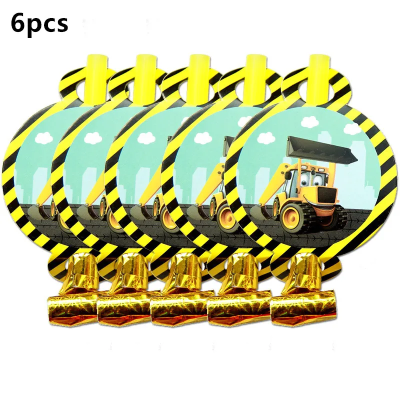 New cartoon tractor excavator Party Napkins Cups Plate for kids Happy Birthday Party decorations disposable tableware Supplies 