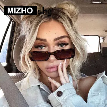 

MIZHO 2020 New Fashion Women Brand Sunglasses Vintage Red Cool Retro Dots Design Narrow Sunglasses Rectangle Men Tinted Oculos
