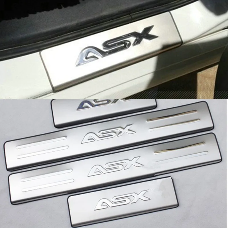Автомобильный Стайлинг для 2011- Mitsubishi ASX нержавеющая сталь Накладка порога 4 шт./компл. автомобильные аксессуары для Защитные чехлы для сидений, сшитые специально для Mitsubishi Lancer