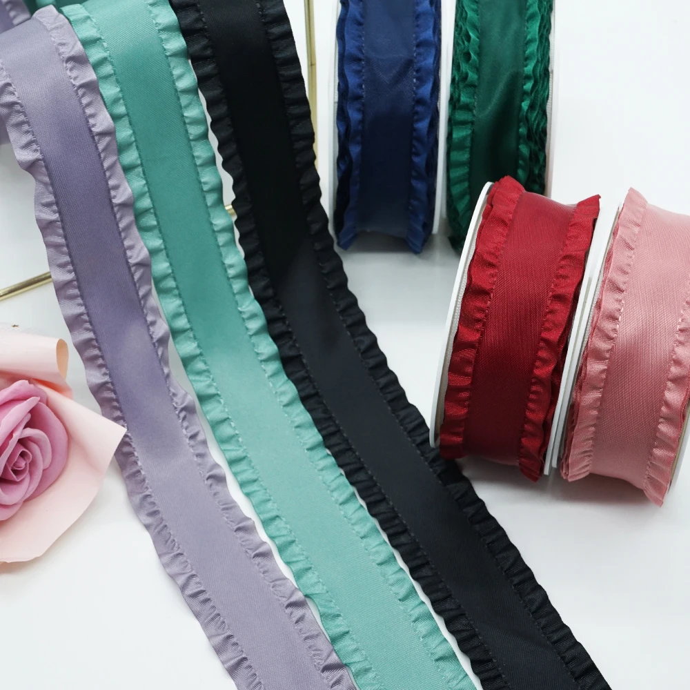 Ribbon Decoration Ribbon Supplies Grosgrain Ribbon Sewing Ribbon 38MM Red Pink Gold Solid Glitter Grosgrain Ribbon 5 Yards Per Roll G3403943