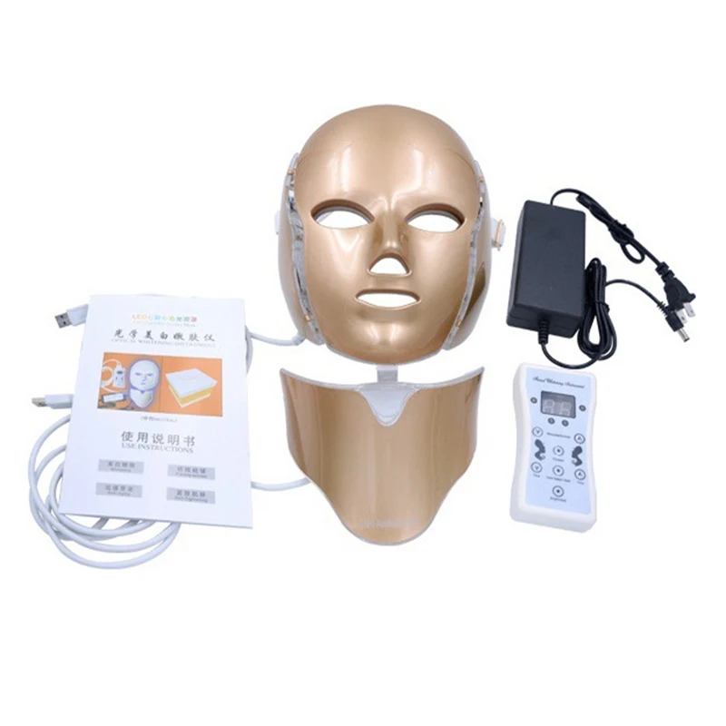 7 Colors LED Mask Facial and Neck Beauty Mask LED Skin Rejuvenation Anti Wrinkle Photon Therapy 3