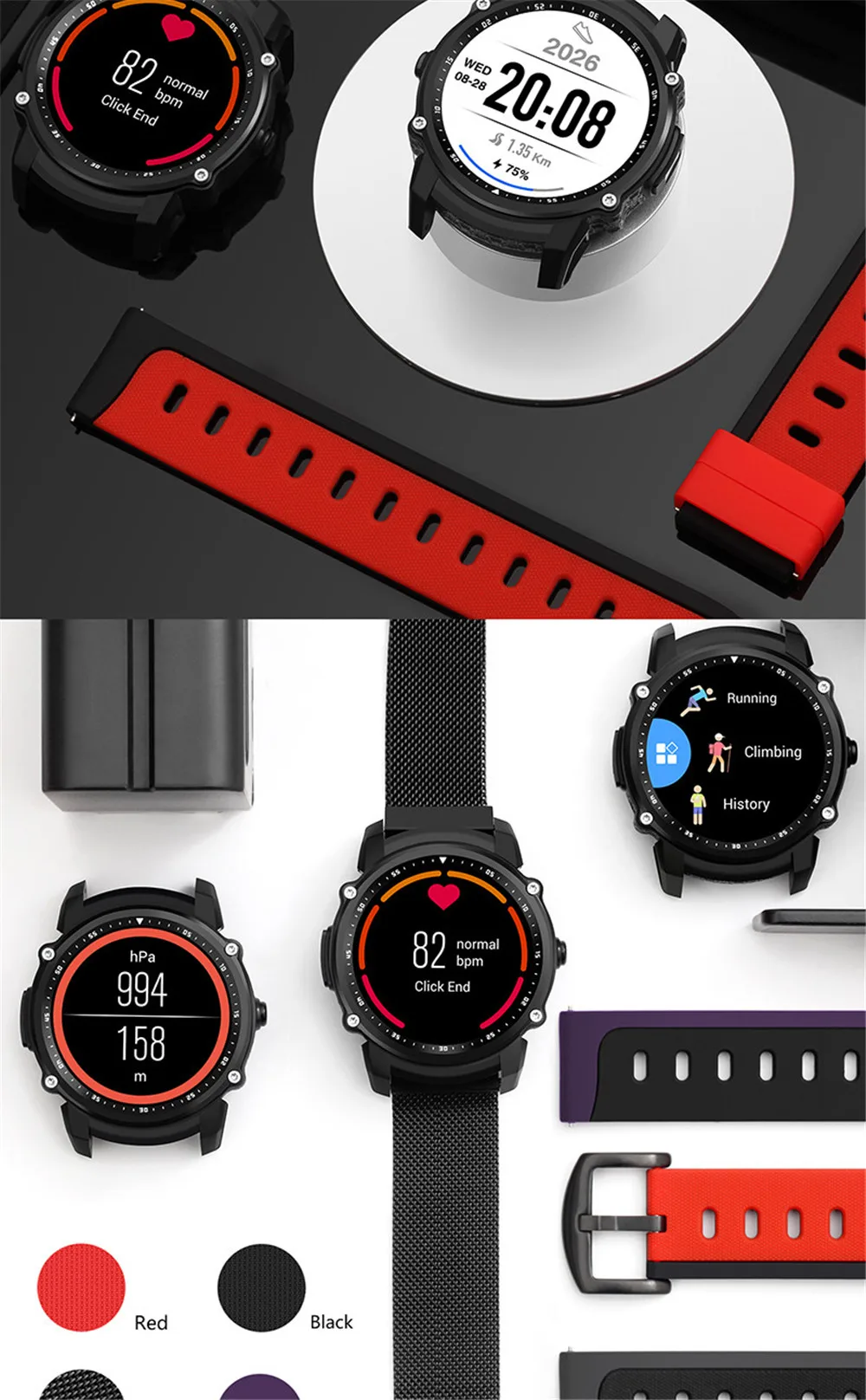 SYYTECH FS08 Смарт-часы фитнес-трекер Bluetooth мониторинг сердечного ритма IP68 Водонепроницаемый gps спортивный Интеллектуальный браслет телефон