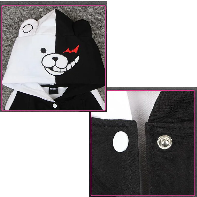 Аниме данганронпа Толстовка Косплей Монокума Dangan ronpa пальто осенняя куртка повседневные школьные свитшоты для студентов
