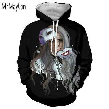 

Popular Singer Billie Eilish 3D Print Men Hoodies Sweatshirts Unisex Hip Hop Pullovers Hoodie Youth Mens Jackets and Coats Tops