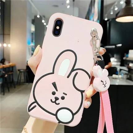 EPENA чехол для телефона с супер милым медведем для iphone 11 pro XR XS Max 7 8 plus 6 6S Plus 3D Мультипликация моя мелодия собака ремешок мягкая сумка - Цвет: 14